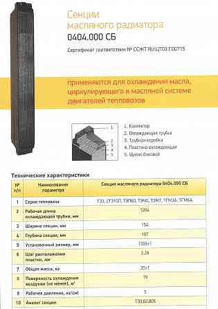 Секции масляного радиатора 0404.000СБ (ТЭ3.02.0005) Ревда