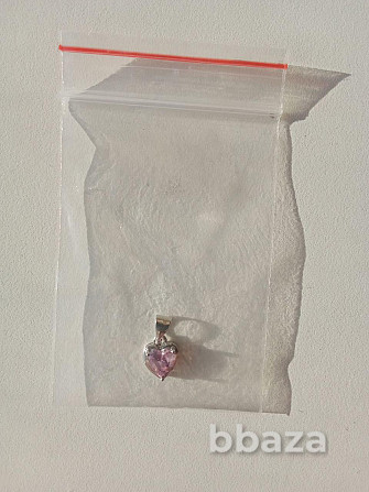 Кулон подвеска сердце розовый камень стекло Sunlight бижутерия украшения Москва - photo 2