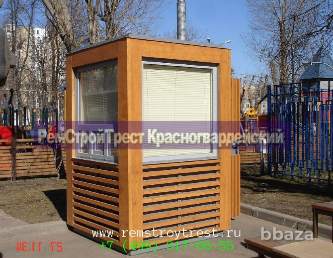 Пост охраны размеры 1,6х1,6х2,5м стиль «Эко», снаружи бруски лиственницы Москва - photo 6