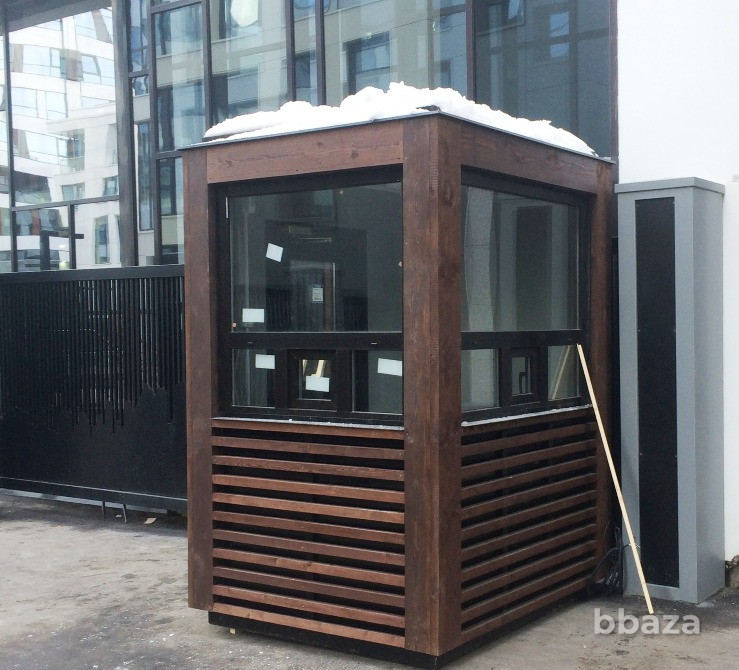 Пост охраны размеры 1,6х1,6х2,5м стиль «Эко», снаружи бруски лиственницы Москва - изображение 9