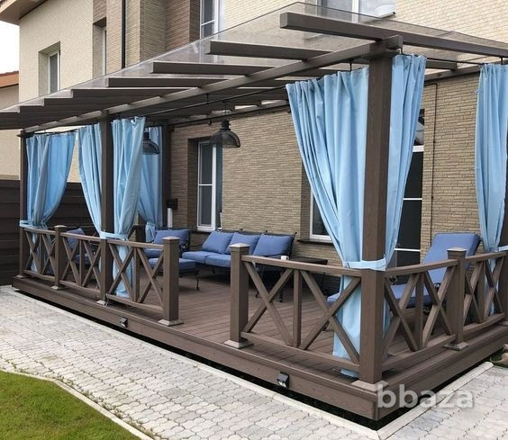 Уличные защитные шторы для беседок, веранд, террас и др. Москва - изображение 4