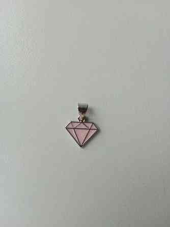 Кулон подвеска Sunlight алмаз розовый бриллиант бижутерия украшение серебро Москва