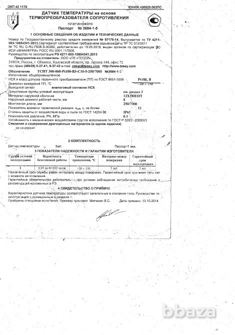 Термометр сопротивления ТСПТ-300 Санкт-Петербург - изображение 2