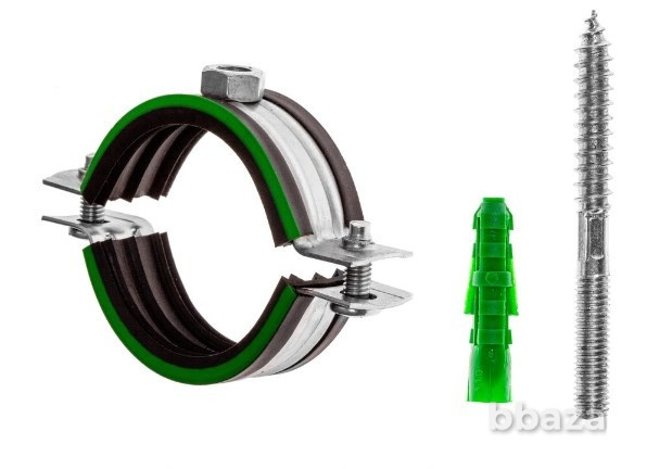 Хомут сантехнический со шпилькой 10x100 ,дюбелем д/труб 4" (108-116мм) М10 Москва - изображение 2