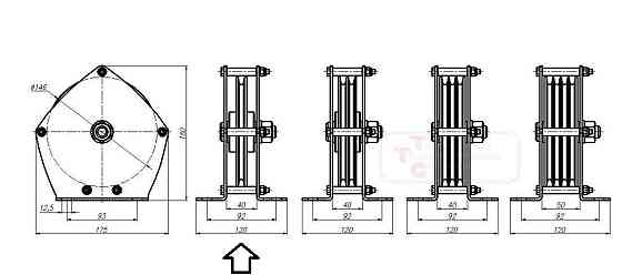 Блок 1-ручьевой ф146мм в кассете "В" для троса до 6мм Б1-146-6-Б Москва