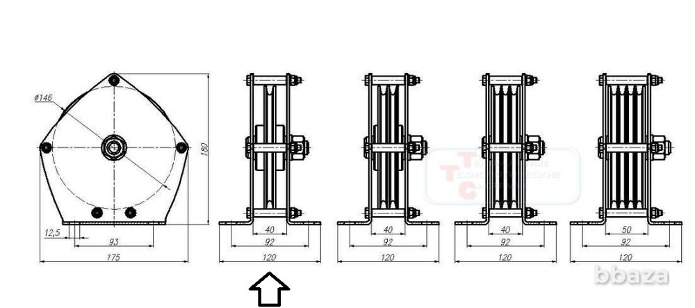 Блок 1-ручьевой ф146мм в кассете "В" для троса до 6мм Б1-146-6-Б Москва - изображение 3