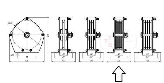 Блоковая сборка из 3-х одноручьевых блоков 146мм, в типа "В" 3Б1-146-6-В Москва