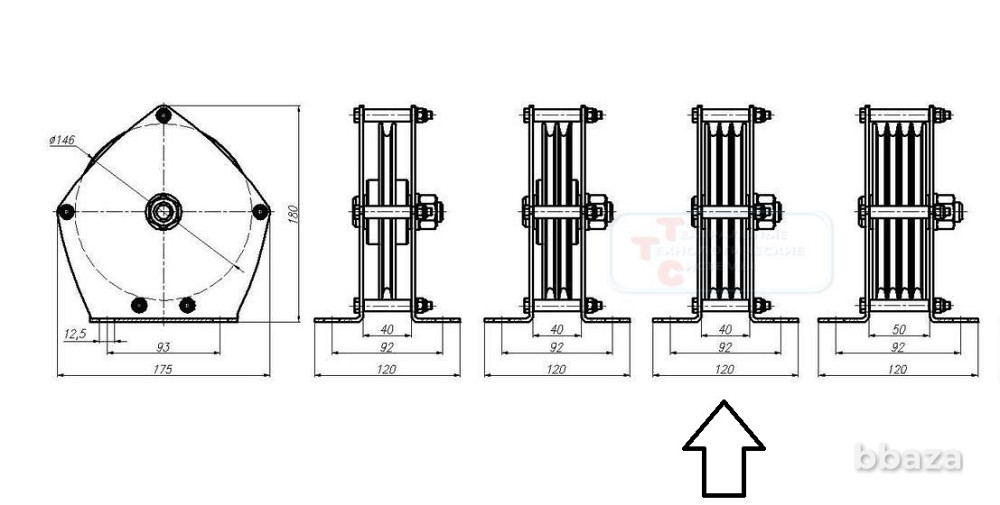 Блоковая сборка из 3-х одноручьевых блоков 146мм, в типа "В" 3Б1-146-6-В Москва - изображение 2