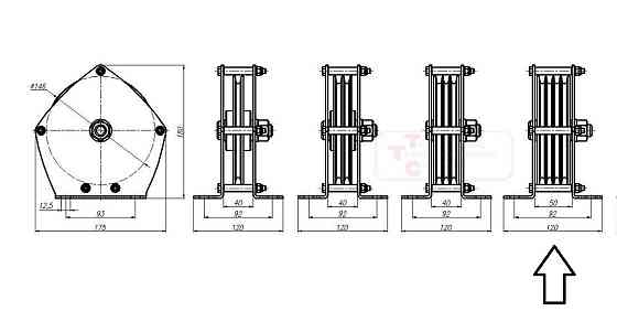Блоковая сборка из 4-х одноручьевых блоков 146мм, в типа "В" 4Б1-146-6-В Москва