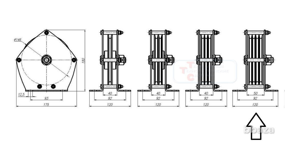 Блоковая сборка из 4-х одноручьевых блоков 146мм, в типа "В" 4Б1-146-6-В Москва - изображение 2
