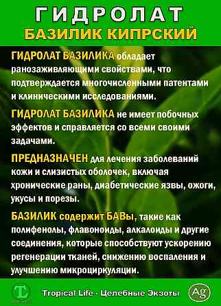 Гидролат Кипрского Базилика с Наносеребром. ProGynuru. Сочи