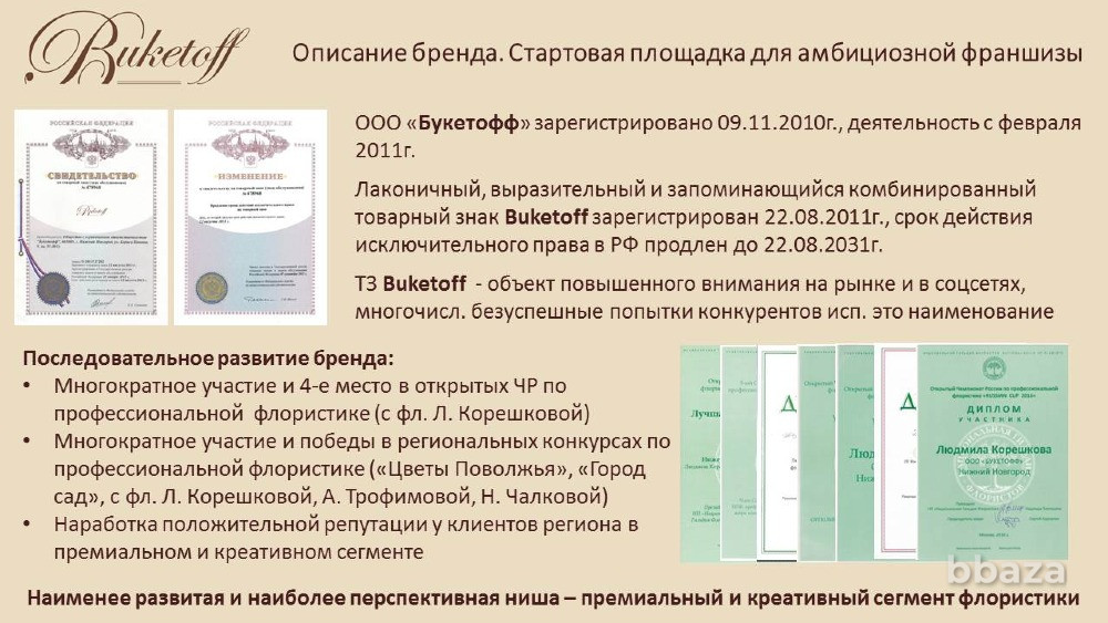 100% доля в ООО с зарегистрированным товарным знаком BUKETOFF Москва - изображение 3