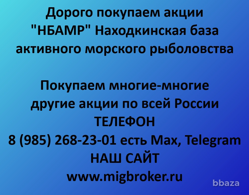 Продать акции «НБАМР»: лучшая цена сегодня! Находка - изображение 1