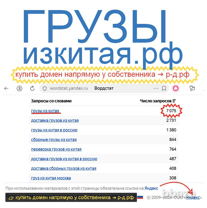Грузы Из Китая .РФ - купить домен для логистики и доставки грузов из Китая Москва - изображение 3