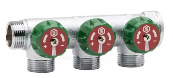Коллектор регулирующий 3/4" 3 выхода 1/2" наружная резьба STOUT Москва