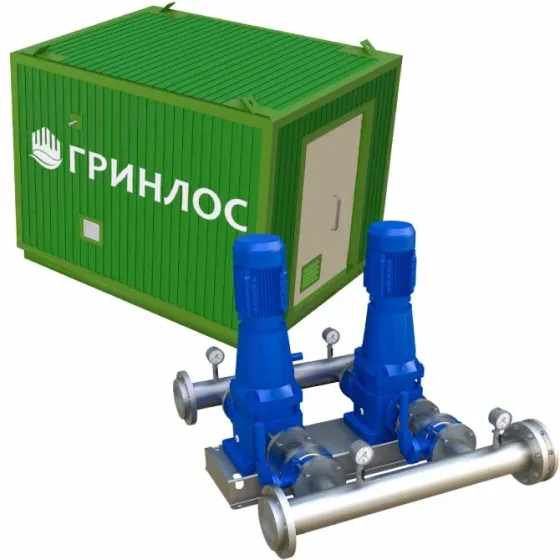 ГРИНЛОС Насосная станция второго подъема 10 м3/ч в модульном здании Москва