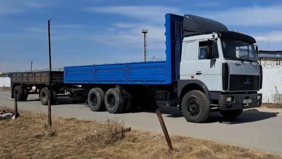 Продам: МАЗ-6303 бортовой, ЯМЗ-238турбо (330л.с.) + Прицеп СЗАП-8357 ОТС!!! Тюмень