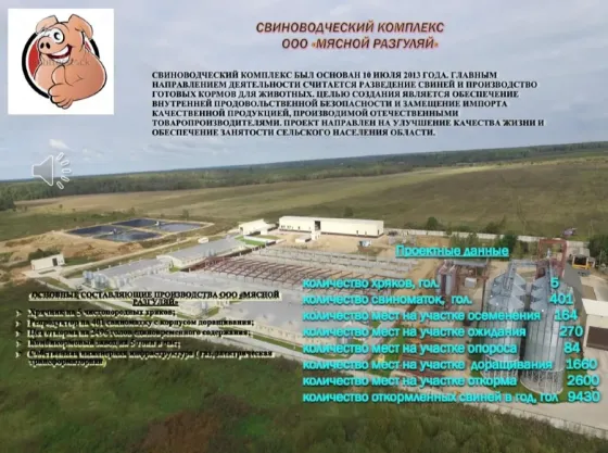 Свиноводческий комплекс ООО "МЯСНОЙ РАЗГУЛЯЙ" Смоленск