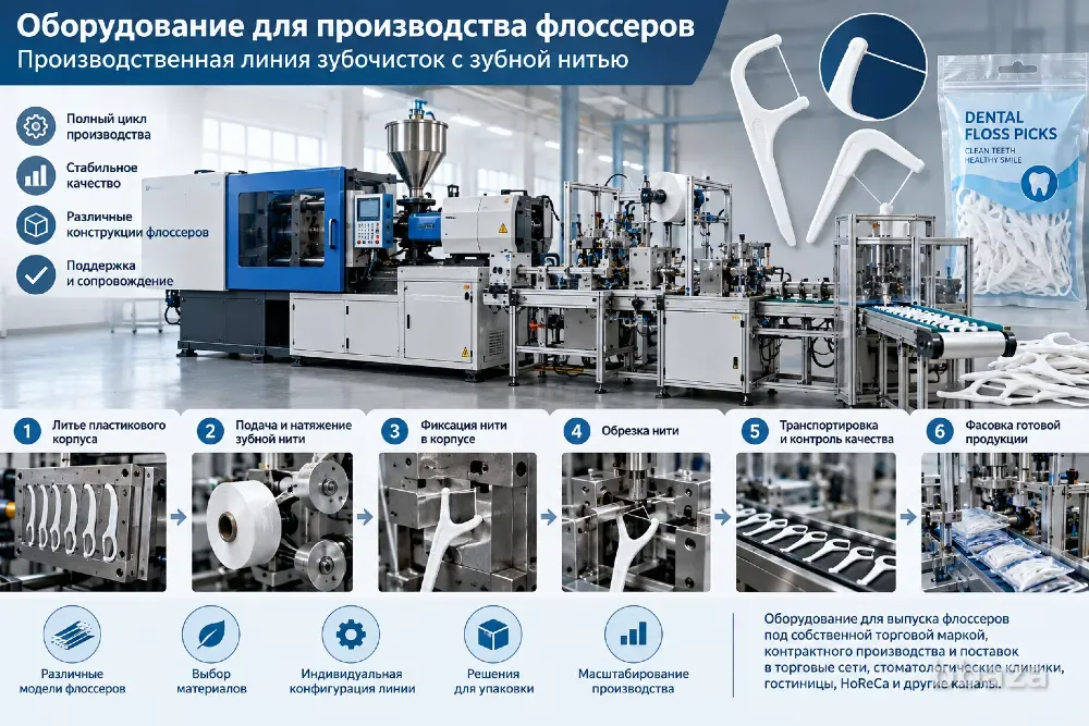 Dental Floss Pick Manufacturing Equipment – Technology and Production Proce Санкт-Петербург - изображение 1