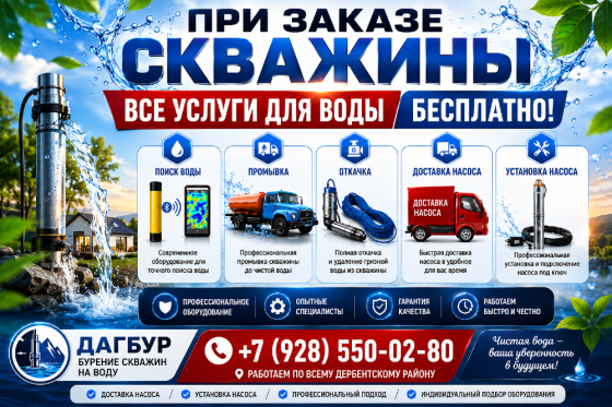Бурение скважин на воду Дербент
