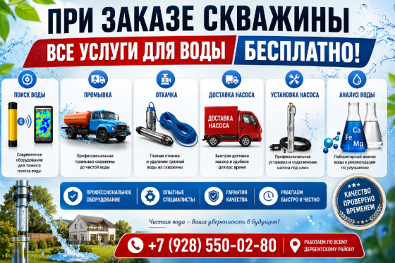 Бурение скважин на воду Дербент
