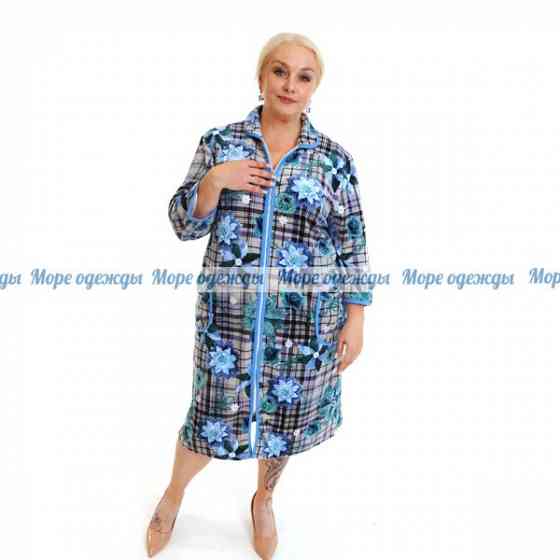Женский халат теплый велюр большие размеры от 48 до 70 Москва