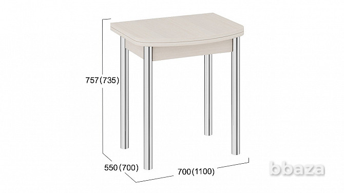 Стол обеденный с хромированными ножками «Лион (мини)» - СМ-204.01.2 Москва - изображение 2