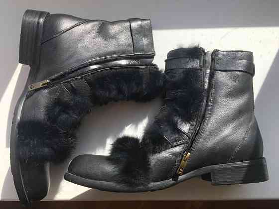 Ботинки новые мужские зима кожа черные 43 размер сапоги внутри овчина верх Москва