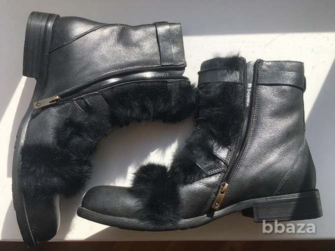 Ботинки новые мужские зима кожа черные 43 размер сапоги внутри овчина верх Москва - photo 4