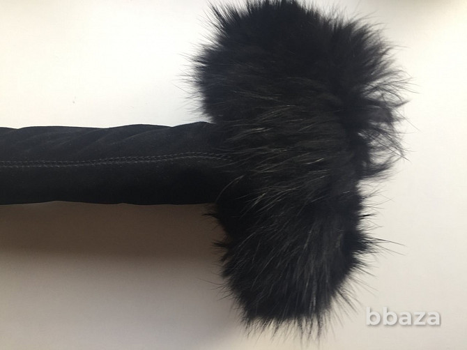 Ботфорты сапоги новые ferre италия 39 размер черные замша мех енот на потфо Москва - photo 4