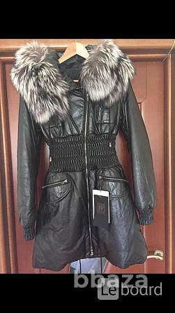 Пуховик куртка новая fashion furs италия 44 46 s m кожа черный мех чернобур Москва - photo 1