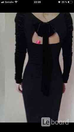 Платье футляр новое м 46 чёрное миди по фигуре ткань плотная вечернее барха Москва