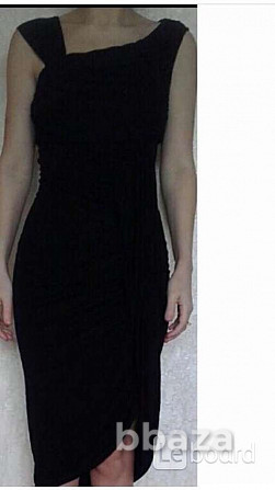 Платье футляр новое sisley 44 46 м черное сарафан вискоза миди длина по фиг Москва - photo 1