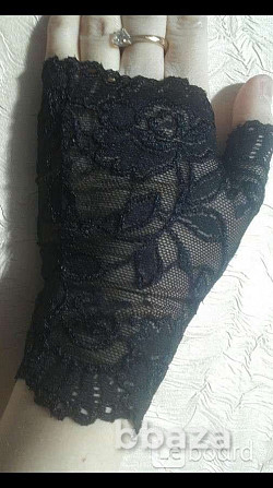Перчатки митенки кружева чёрные стретч гипюр без пальцев женские аксессуары Москва - photo 5