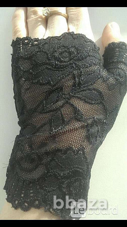 Перчатки митенки кружева чёрные стретч гипюр без пальцев женские аксессуары Москва - photo 7