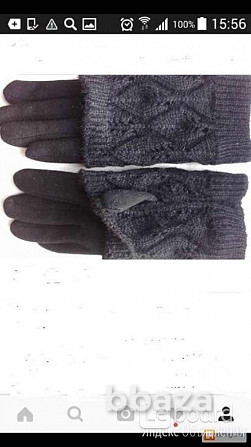 Перчатки новые 44 46 черные теплые верх съемный вязаные аксессуары начес ми Москва - photo 9