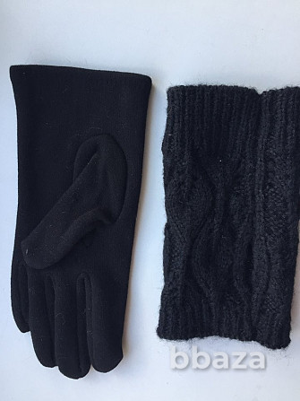 Перчатки новые 44 46 черные теплые верх съемный вязаные аксессуары начес ми Москва - photo 4