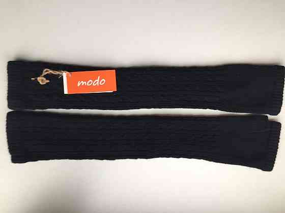 Перчатки длинные шерсть чёрные митенки вязаные женские зима аксессуары высо Москва