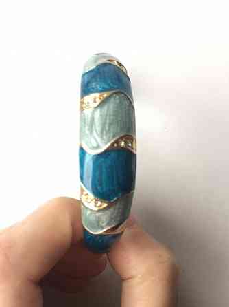 Браслет на руку стразы сваровски swarovski кристаллы голубой синий бижутери Москва