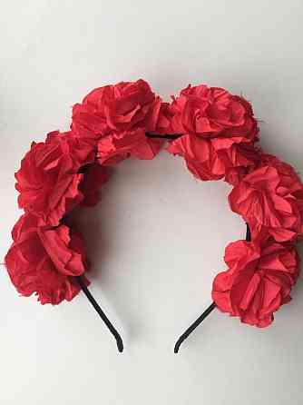 Ободок на волосы в стиле dolce&gabbana красный цветы розы украшение бижутер Москва