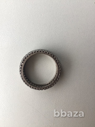Кольцо новое серебро 19 камни циркон полностью вокруг много ювелирное украш Москва - photo 7