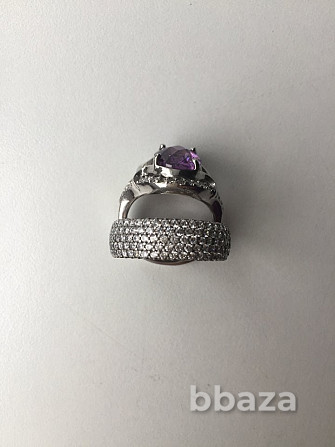 Кольцо новое серебро 19 камни циркон полностью вокруг много ювелирное украш Москва - photo 4