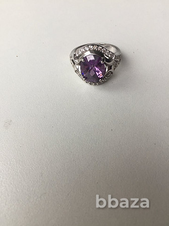 Кольцо новое серебро 19 размер камень аметист фиолетовый сиреневый камни св Москва - photo 8