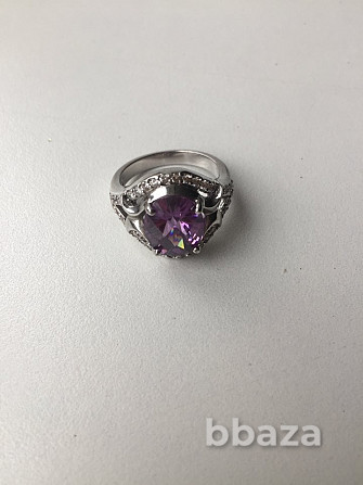 Кольцо новое серебро 19 размер камень аметист фиолетовый сиреневый камни св Москва - photo 5