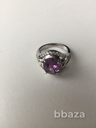 Кольцо новое серебро 19 размер камень аметист фиолетовый сиреневый камни св Москва - photo 9