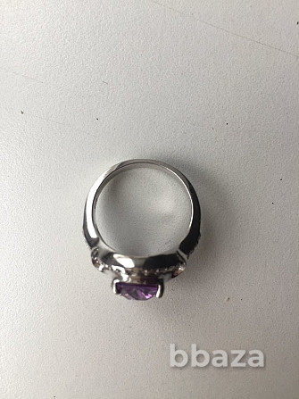 Кольцо новое серебро 19 размер камень аметист фиолетовый сиреневый камни св Москва - photo 7